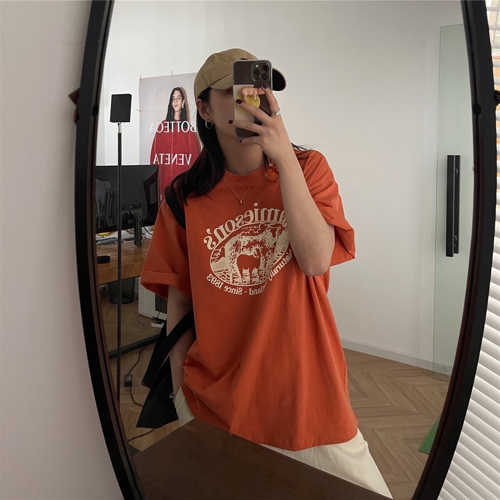 Áo Thun Mùa Hè 2022 Tay Ngắn Dáng Rộng Phong Cách Hàn Quốc Hợp Thời Trang Cho Nữ