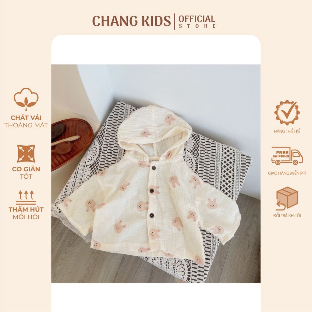 Áo khoác xô muslin thiết kế cho bé gái