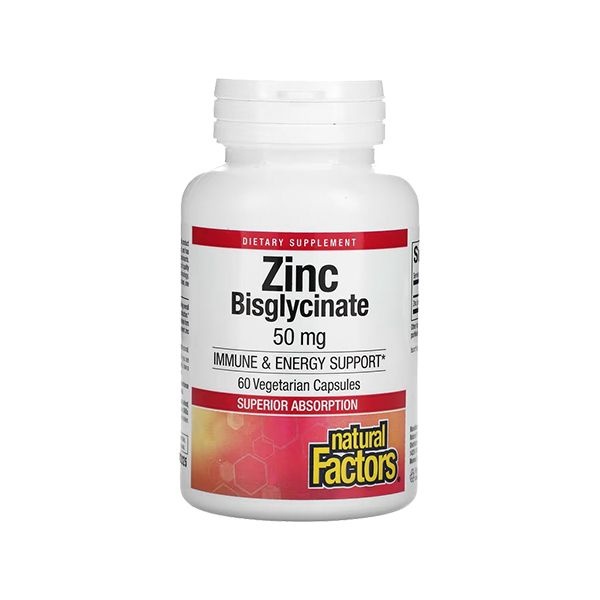 Viên uống Natural Factors Zinc Bisglycinate 50 mg (60 viên) nhập khẩu Canada - Gymstore