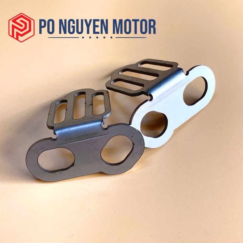 Pát inox 304 (3 sọc) lắp trợ sáng chân phuộc cho các dòng xe