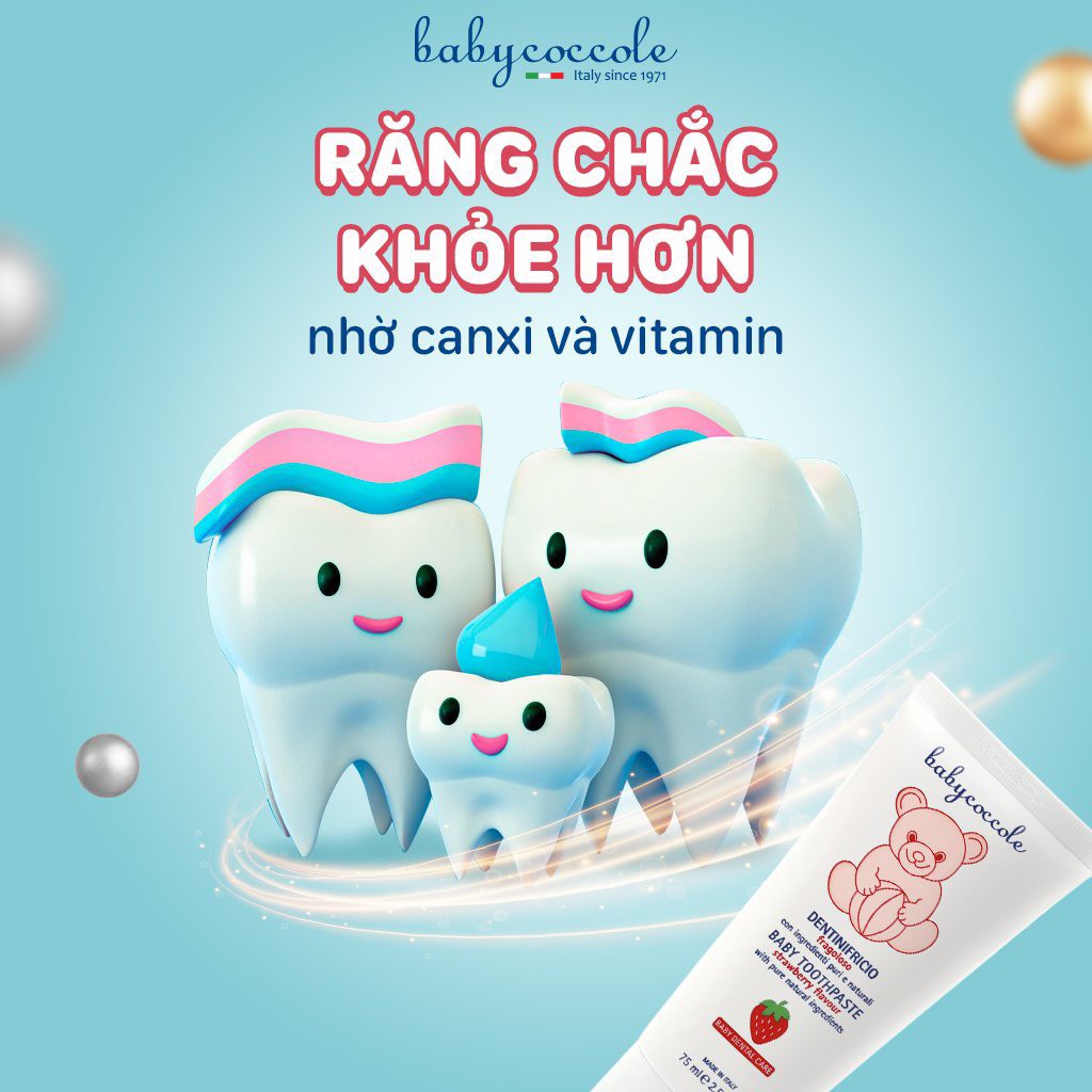 Kem đánh răng cho bé Babycoccole trẻ em nuốt được từ 6M+ hương dâu 30ml