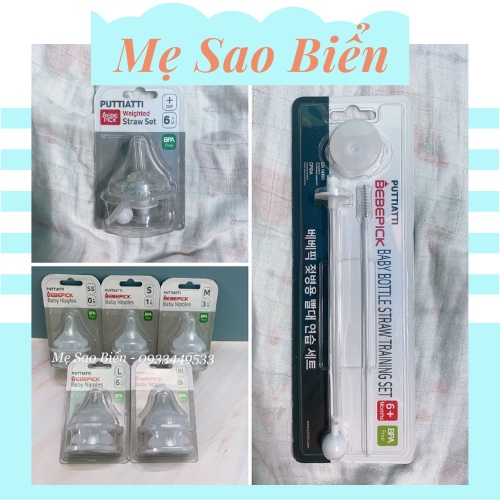 Núm ty/ ống hút/ dây ăn mọi tư thế bình sữa Bebepick cho bé