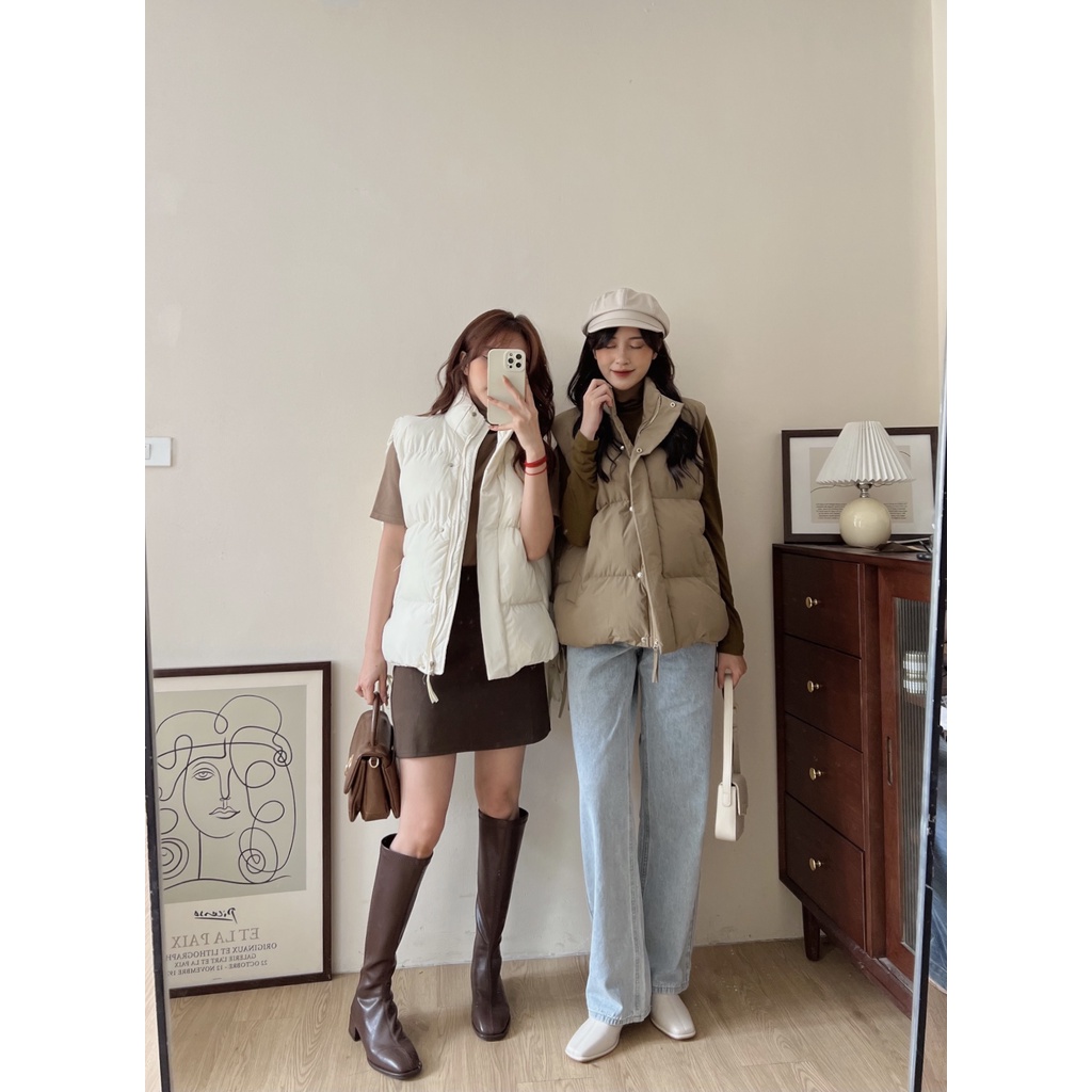 CHALIN/ Quần jeans ống suông rộng khuy bạc Q-9271