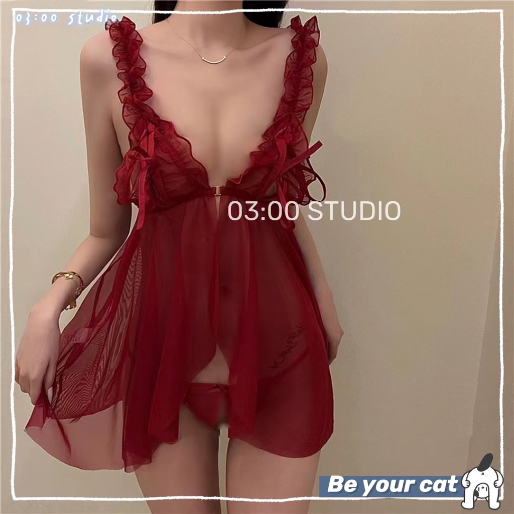 （Giao hàng bảo mật）🧜‍♀️Mỹ nhân ngư🧜‍♀️váy ngủ sexy🧜‍♀️2 dây ren hở lưng mỏng xuyên thấu mềm mịn vạt hoa kèm quần lọt-004 | BigBuy360 - bigbuy360.vn