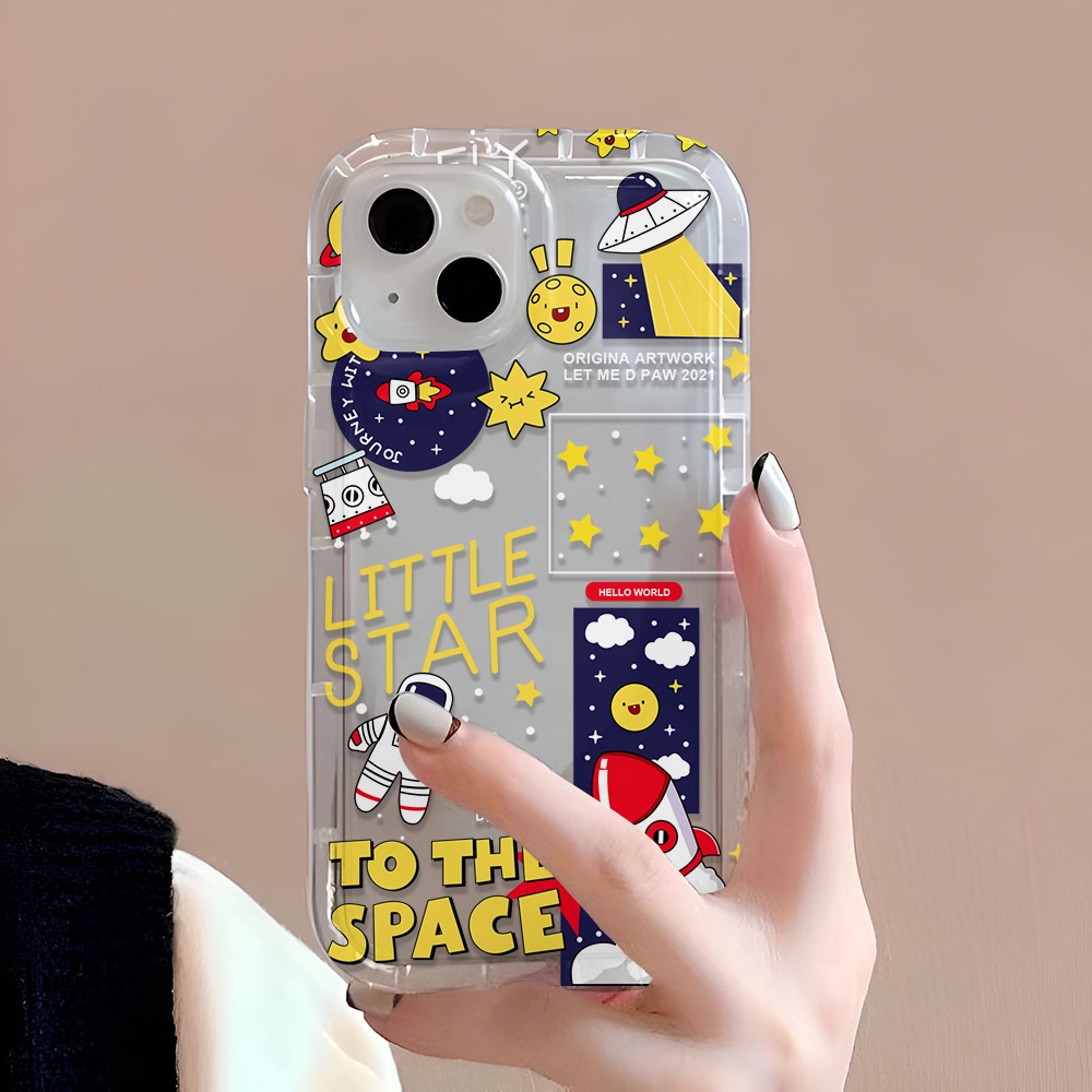 Ốp Điện Thoại Trong Suốt Hình Phi Hành Gia Cho iphone 14promax 11 13 12 7Plus X XS Max