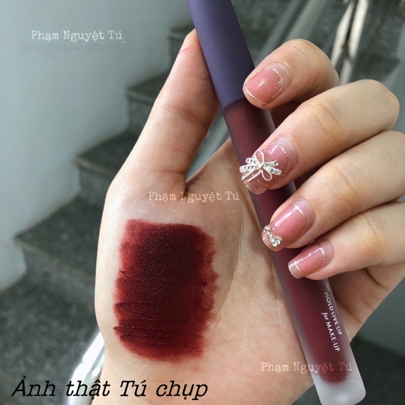 Son Holdlive đen nắp tím hiệu ứng mờ lì như nhung chính hãng( ảnh thật shop chụp)
