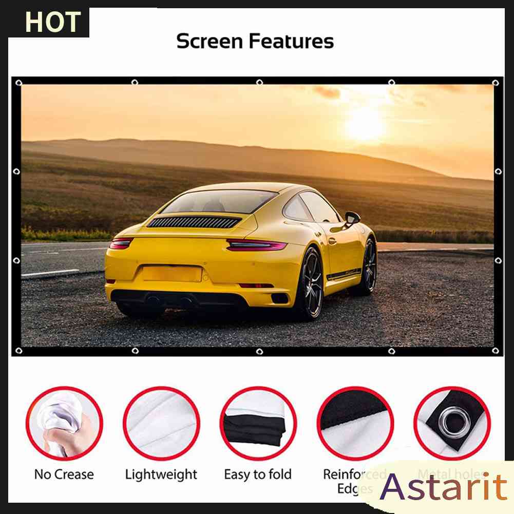 Màn Hình Máy Chiếu HD 60 72 84 100 120 150 inch Tỉ Lệ 16: 9 Chất Lượng Cao