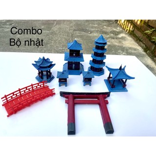 Combo bộ nhà mini nhật bản - phụ kiện trang trí bể cá, tiểu cảnh, thuỷ sinh, sân vườn, hòn non bộ.