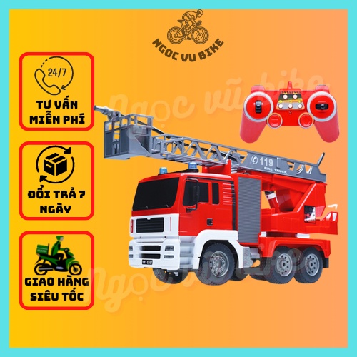 Mô hình xe cứu hoả điều khiển cỡ lớn phun được nước thật