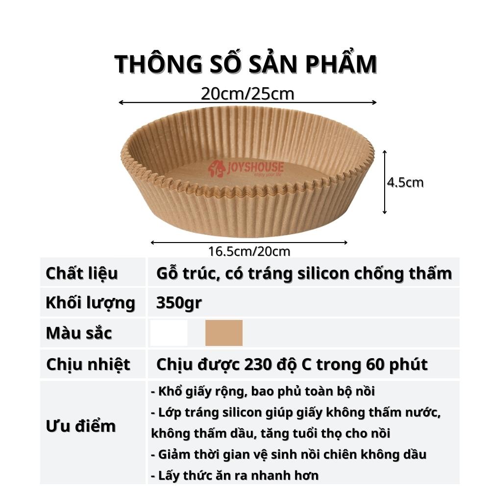 Giấy nến lót nồi chiên không dầu cho nồi 3-8L vỉ 30 tờ chịu nhiệt cao hình tròn chống thấm dầu an toàn cho sức khỏe