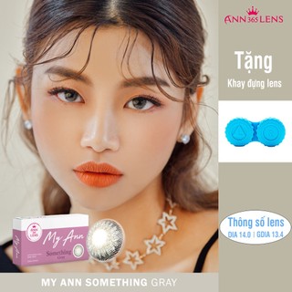 Kính áp tròng màu xám vân hoa Something Gray Ann365 dành cho mắt nhạy cảm dùng 30 ngày