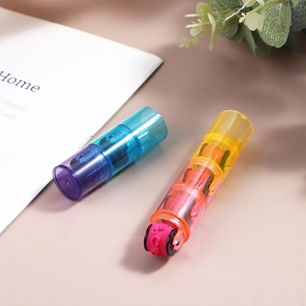 Con Dấu Lăn Mực Nhiều Màu Bằng Nhựa In Họa Tiết Hoạt Hình Vui Nhộn Không Cần Dùng Mực