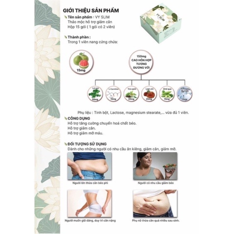 Giảm cân Vy slim hang chinh hãng 100%