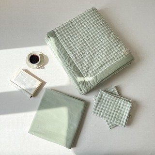 Set chăn ga 4 món cotton đũi nhật chăn trần