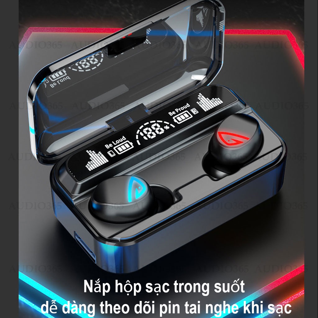Tai Nghe Bluetooth Không Dây S10 Plus Kiêm Sạc Dự Phòng 2000mAh, Bass Mạnh, Nút Cảm Ứng, Âm Thanh HIFI, Có Mic Nghe Gọi.