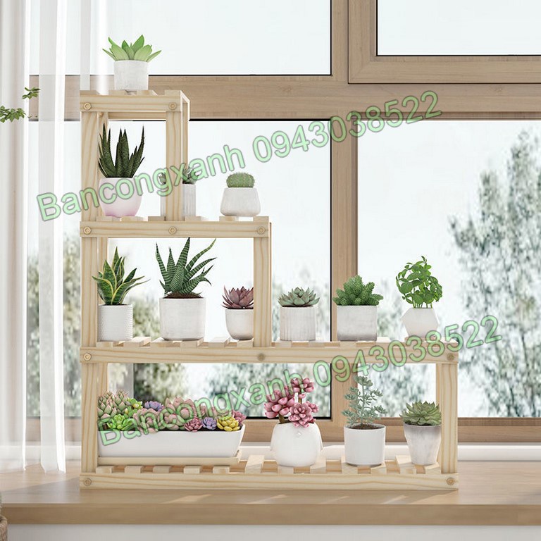 Kệ cây bậc thang trang trí sân vườn để cây cảnh , sen đá mini nhiều kích thước phong cách hàn quốc .