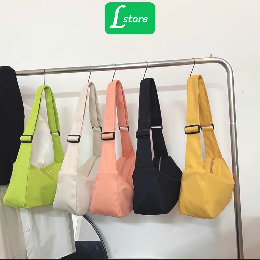 Túi Vải Canvas Đeo Chéo Hình Hộp Trơn Cỡ Nhỏ Túi Tote Vải Thời Trang Nam Nữ Hot Trend 2023