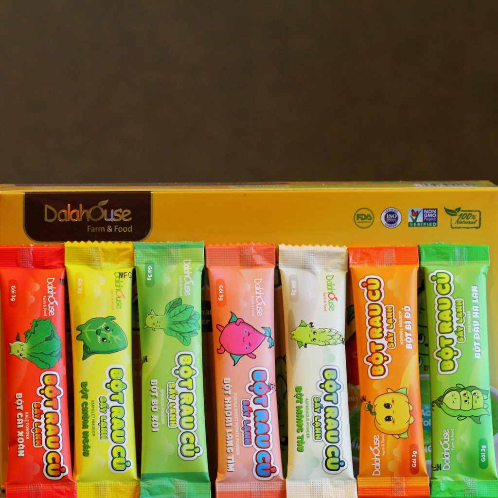 Combo Bột Rau Củ Cho Bé - Bột Rau Ăn Dặm Cho Bé Organic Dalahouse - Hỗ Trợ Tiêu Hóa, Bổ Sung Vitamin - Combo 7 và 21 gói