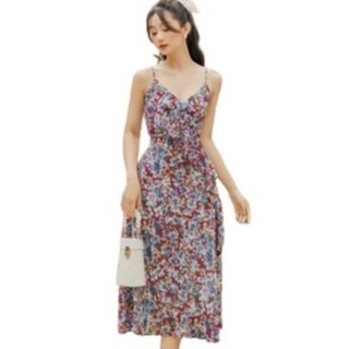 Olv - đầm dark flowers straps