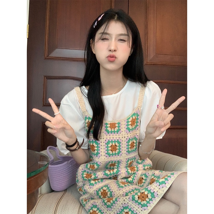 ✇✌❀Áo Thun Ba Lỗ Đan Móc Nhiều Màu Sắc Thời Trang Cá Tính 54810