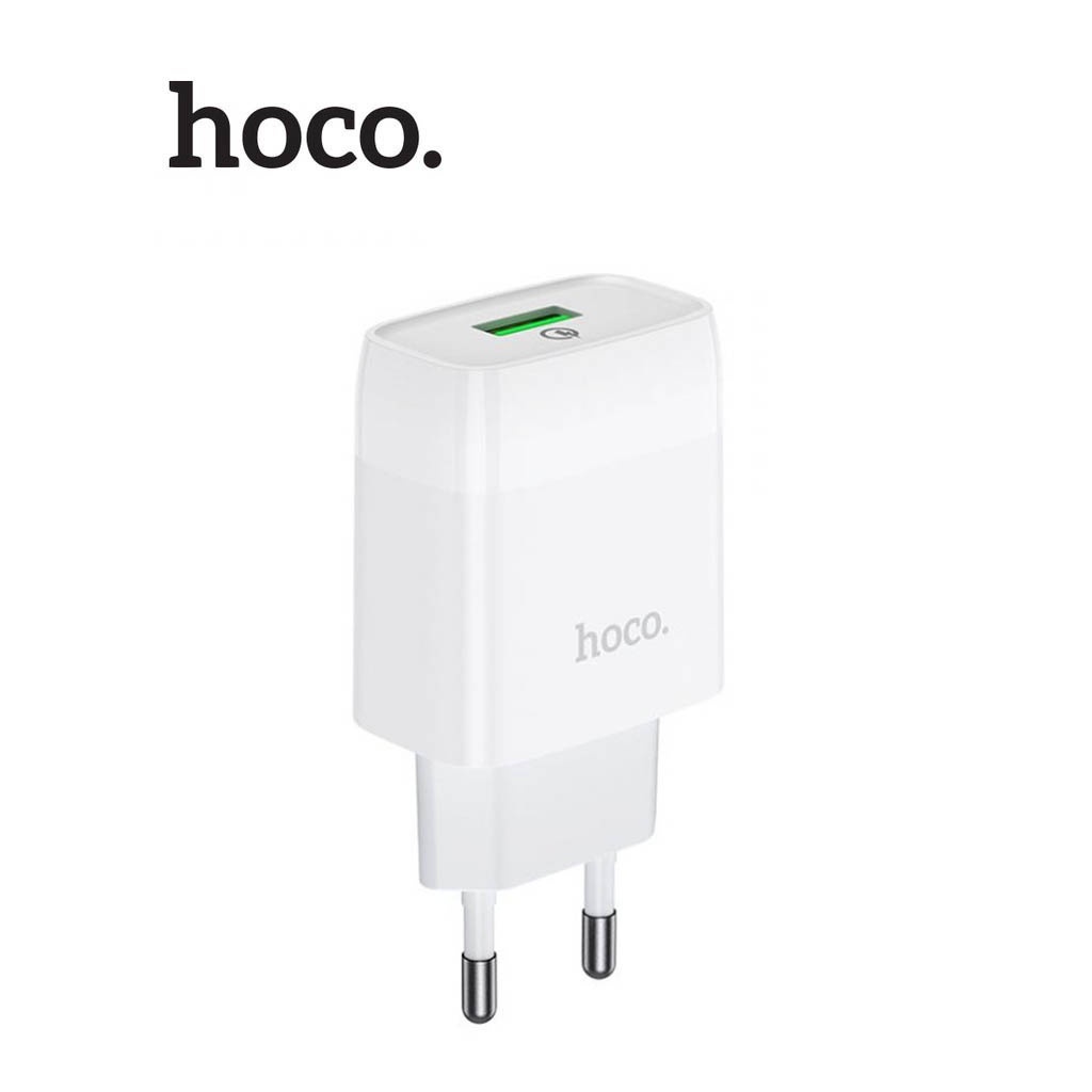 Củ sạc nhanh 18W Hoco C72Q chân tròn 1 cổng USB , QC3.0 chất liệu cao cấp ( Trắng )