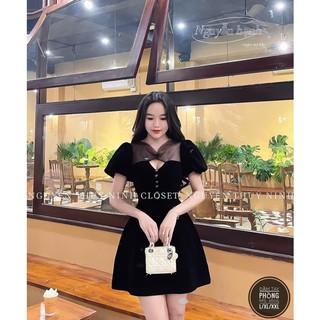 BIGSIZE HIẾU HIẾU ( Đầm tay phồng viền ren 55-100kg )