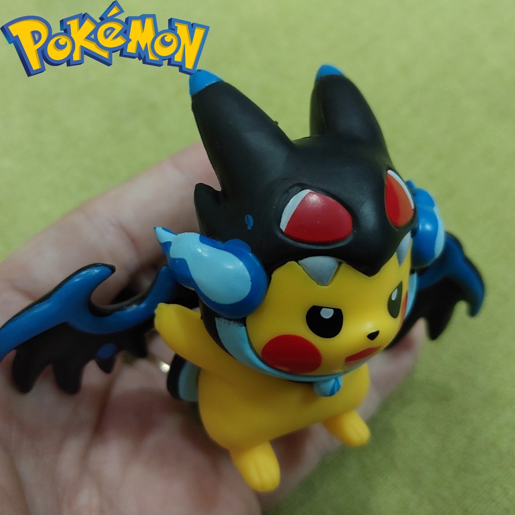 Mô hình Pikachu trang phục RỒNG LỬA MEGA CHARIZARD MEGA LIZARDON X Xanh Anime nhật Pokemon 2027 N2 2-2