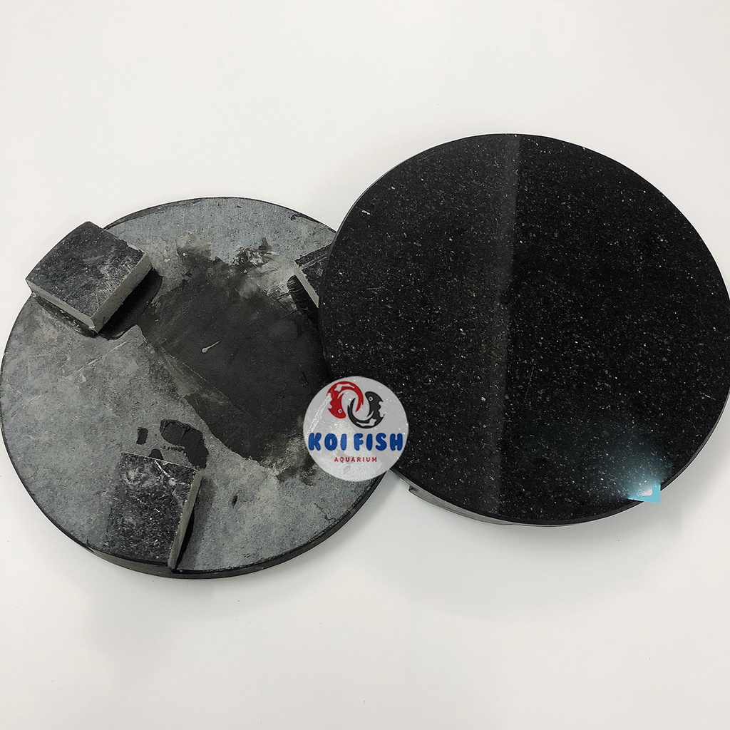 Nắp đậy ống hút đáy hồ cá Koi bằng đá Granite đen, đường kính 30cm