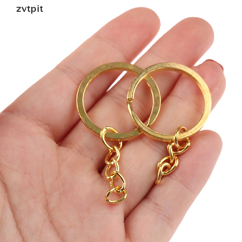 Set 20 Móc Khóa Tròn Dài 28mm Màu Vàng / Bạc