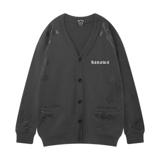 Áo khoác cardigan nỉ bông nam nữ unisex Local Brand tay dài cổ V - Gothic Cardigan - Màu Đen