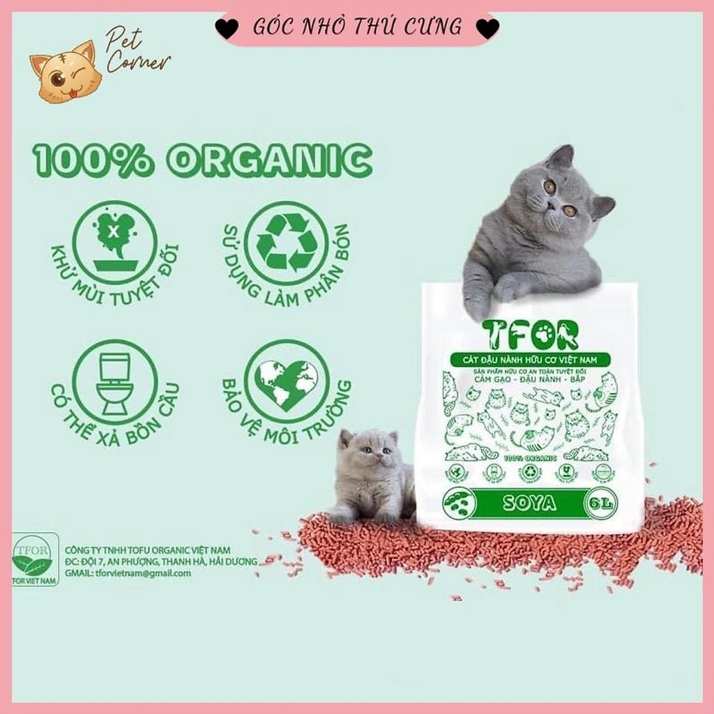 Cát Vệ Sinh Cho Mèo TOFU 6L - Cát Đậu Nành Cho Mèo An Toàn Bảo Vệ Môi Trường Xuất Xứ Việt Nam
