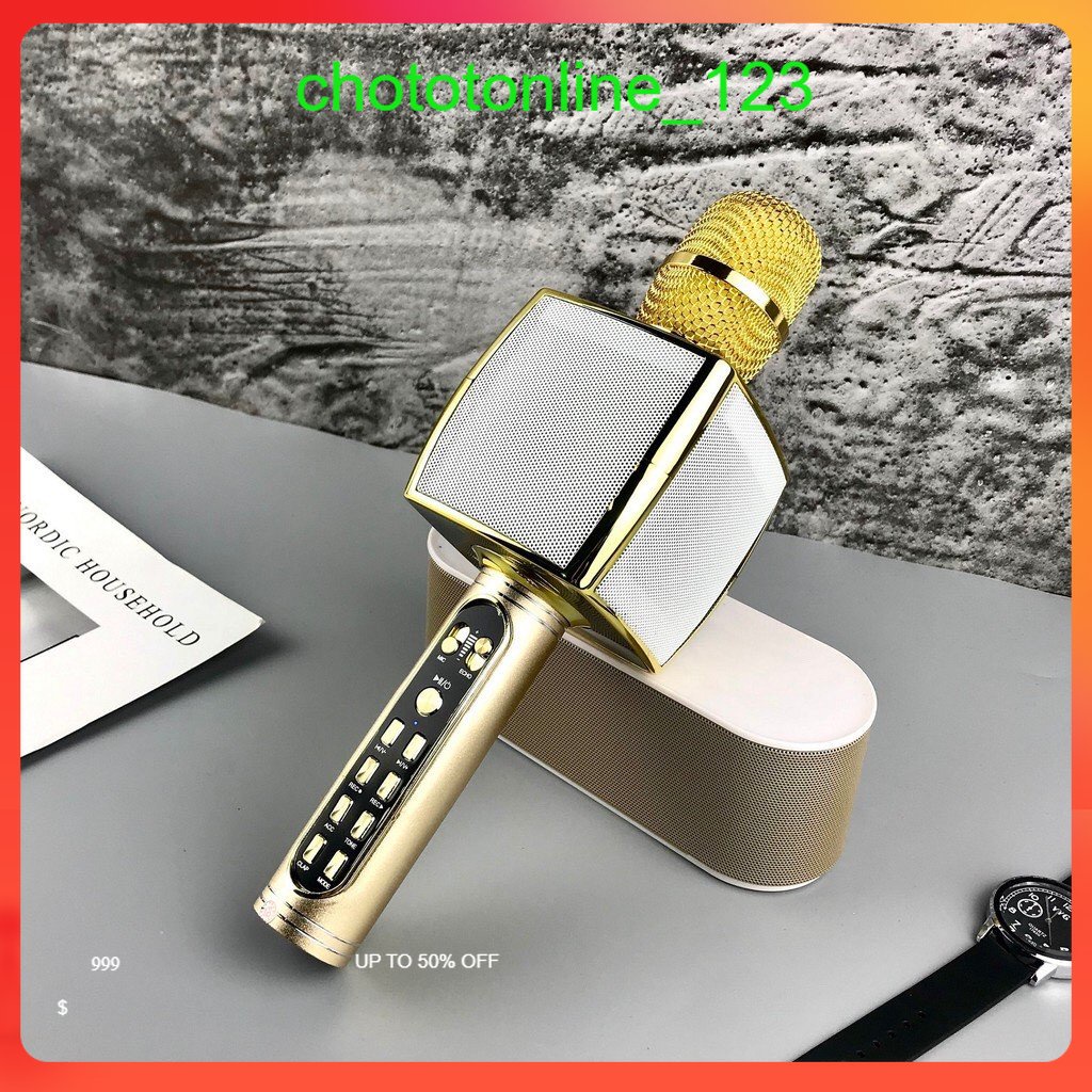 Micro Karaoke YS-91 Micro Karaoke Kèm Loa Bluetooth 3 Trong 1 Nhiều Hiệu Ứng