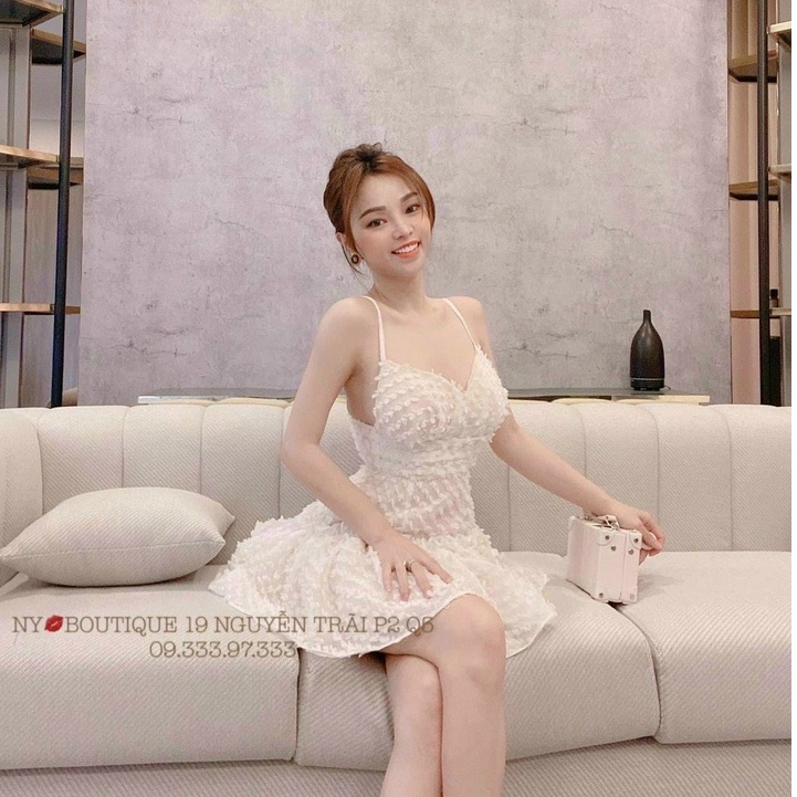 Váy đầm nữ 2 dây quyến dũ cực xinh phối xô lông ( có mút ngực ) họa tiết nhiều màu trẻ trung sang chảnh