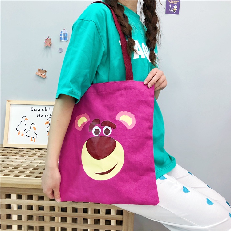 Túi Xách Canvas Cỡ Lớn Đa Năng Họa Tiết Hoạt Hình Disney Losto