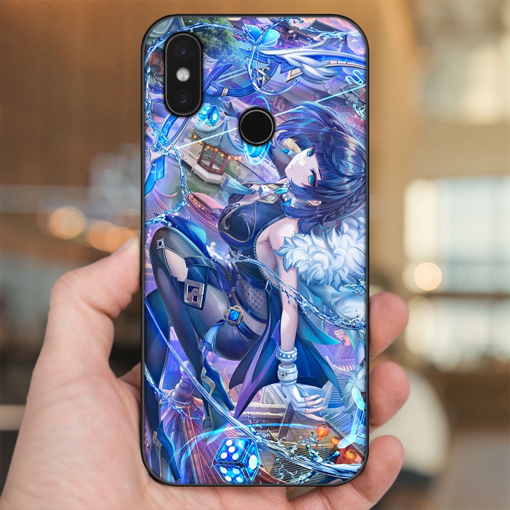Ốp lưng Xiaomi Mi 8, Mi 8 SE viền đen in hình Yelan Genshin Impact