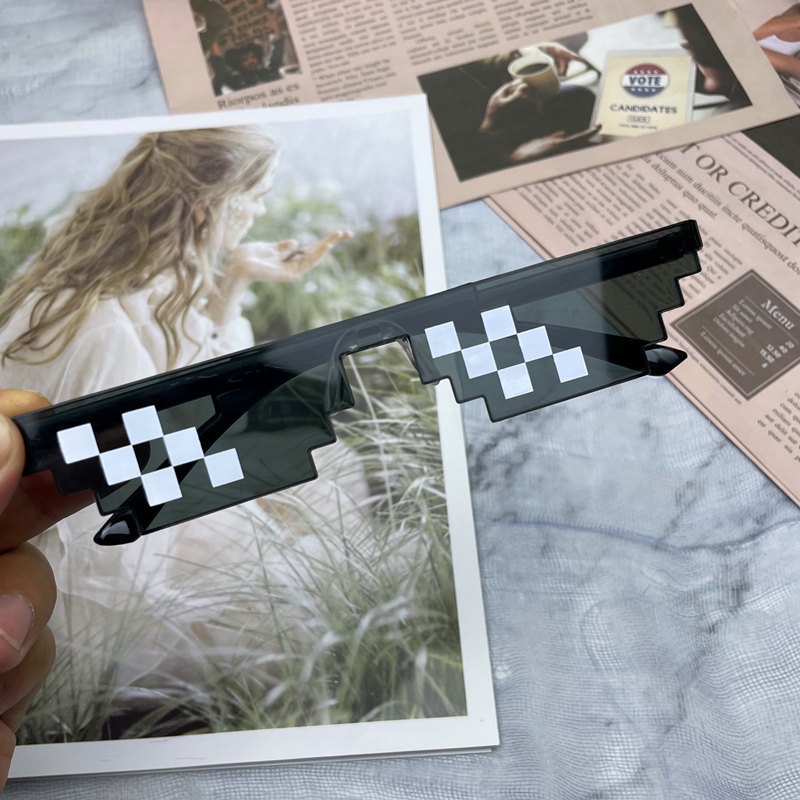 [Tổng Kho Sỉ] Kính Mắt Kiểu Thug Life Cá Tính Dân Chơi (6 Chấm) - Kính Đen