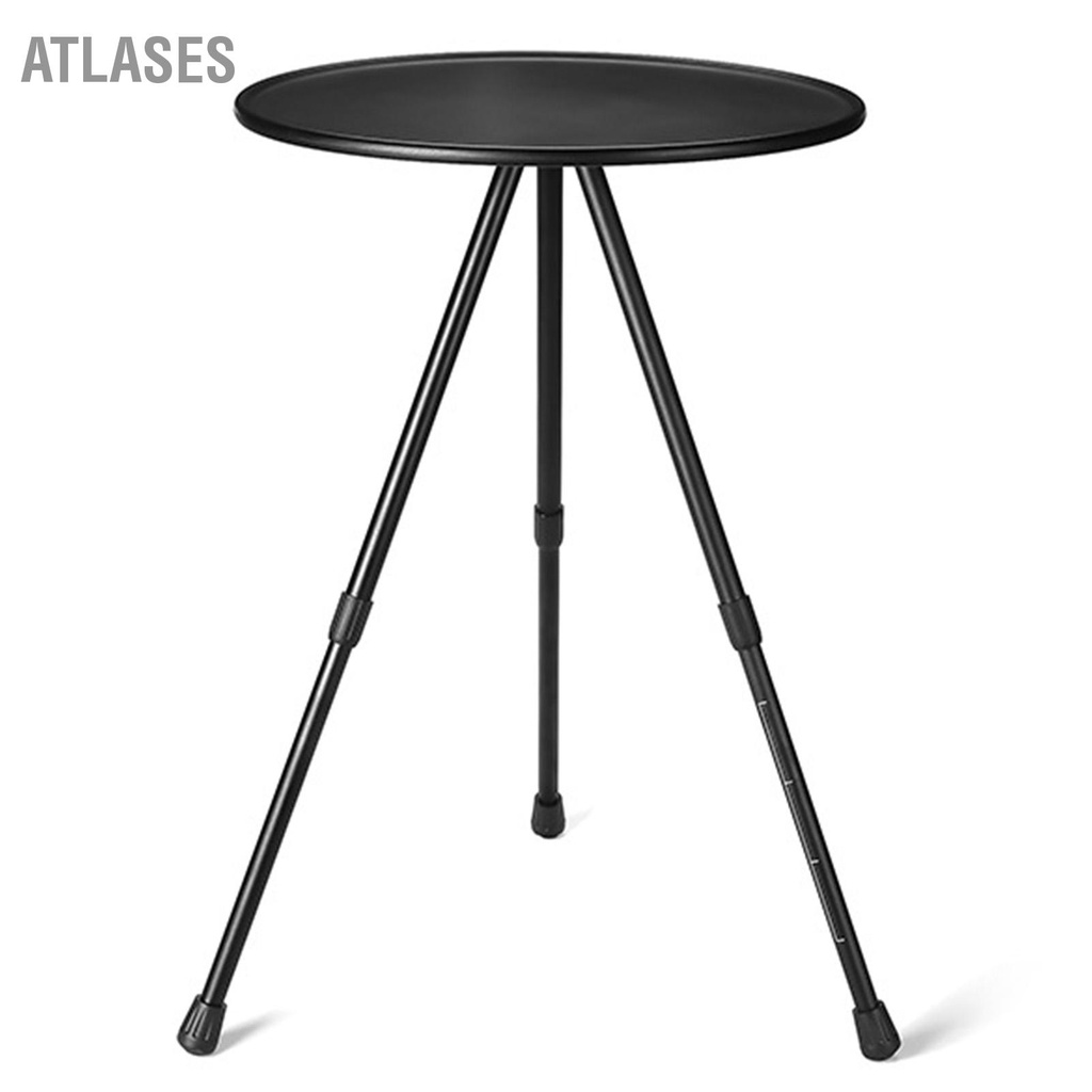 Bàn Gấp Tròn Màu Đen Hợp Kim Nhôm Có Thể Nâng Siêu Nhẹ Cắm Trại Cho Du Lịch Dã Ngoại Ngoài Trời   Atlases~