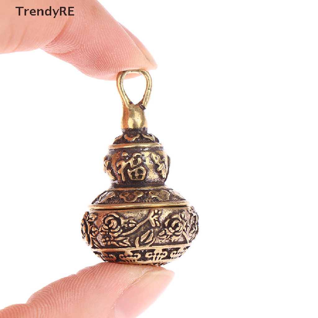 Hộp Đựng Thuốc Hình Hồ Lô Bằng Đồng Thau Có Móc Khóa Xe Hơi