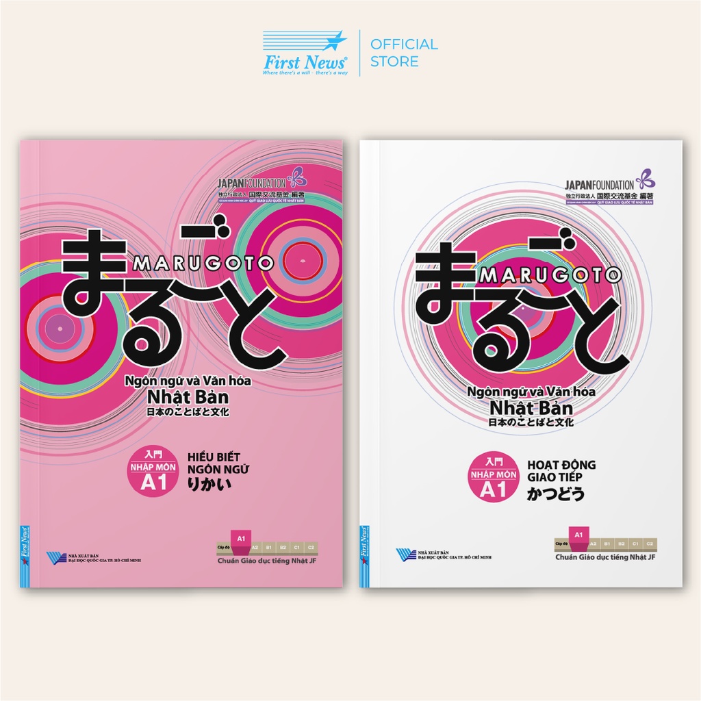 Sách - Combo Marugoto Hiểu Biết Ngôn Ngữ + Hoạt Động Giao Tiếp (Trình độ Nhập Môn A1) - First News  - FIN