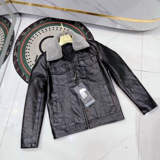 Áo khoác da M8803 nót lông cực ấm fom đẹp, áo da nam hàng quảng châu cao cấp