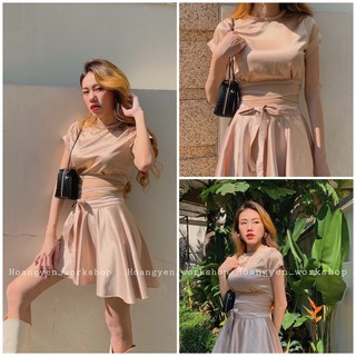Lee Croptop - áo croptop lụa satin hở lưng