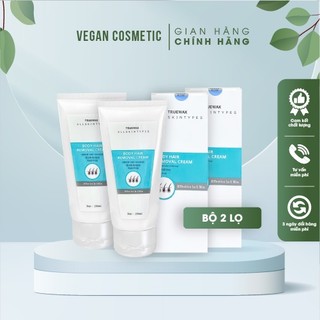Bộ 2 lọ kem tẩy lông TRUEWAX, tẩy lông vùng kín, nách, tay, chân, triệt lông an toàn không đau rát