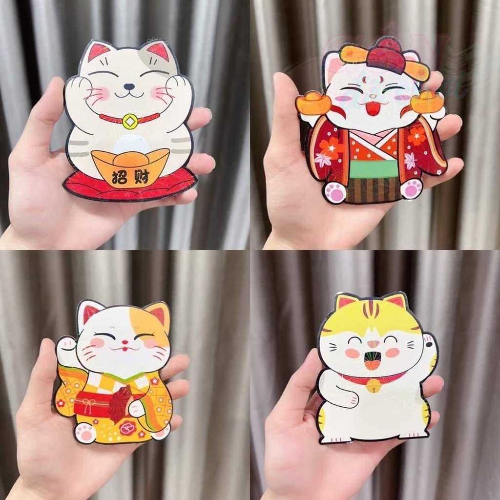 Bao lì xì tết 2023 con mèo phản quang chibi cute xuân quý mão giá rẻ Gôn đồ chơi