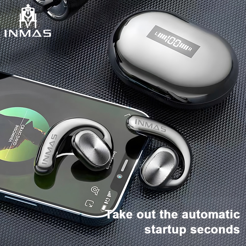 Inmas 5.0 Dẫn Truyền Xương Bluetooth Tai Nghe Loại Bỏ Tiếng Ồn Ip7 Chống Nước Không Dây Tai Nghe Có Mic Tai Nghe Over-Tai Nghe Nhét Tai.