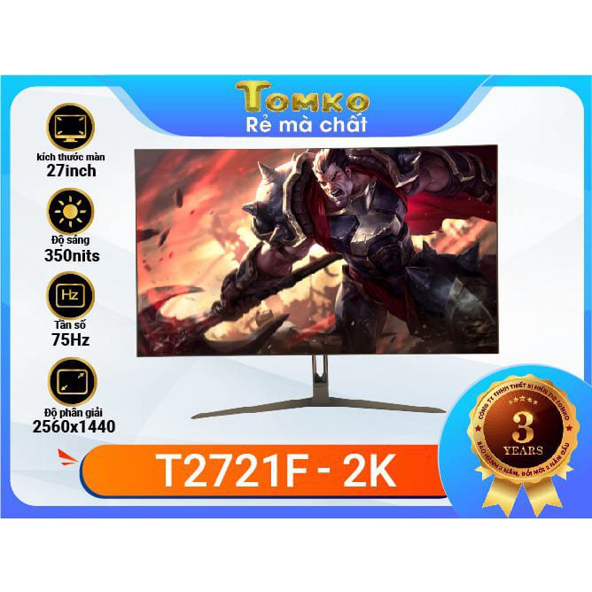 Màn Hình Máy Tính Chuyên Game Tomko 27 inch T2721Q độ phân giải 2K – Tấm nền IPS Tần số quét 75HZ- Hàng chính hãng