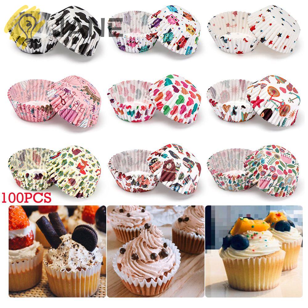 Set 100 cốc giấy làm bánh cupcake chống dầu mỡ DIY