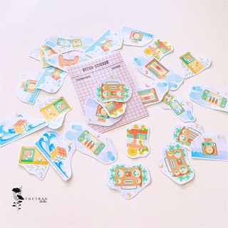 Bộ 28 sticker cute phong cách retro / retro sticker pack / thetranstudio