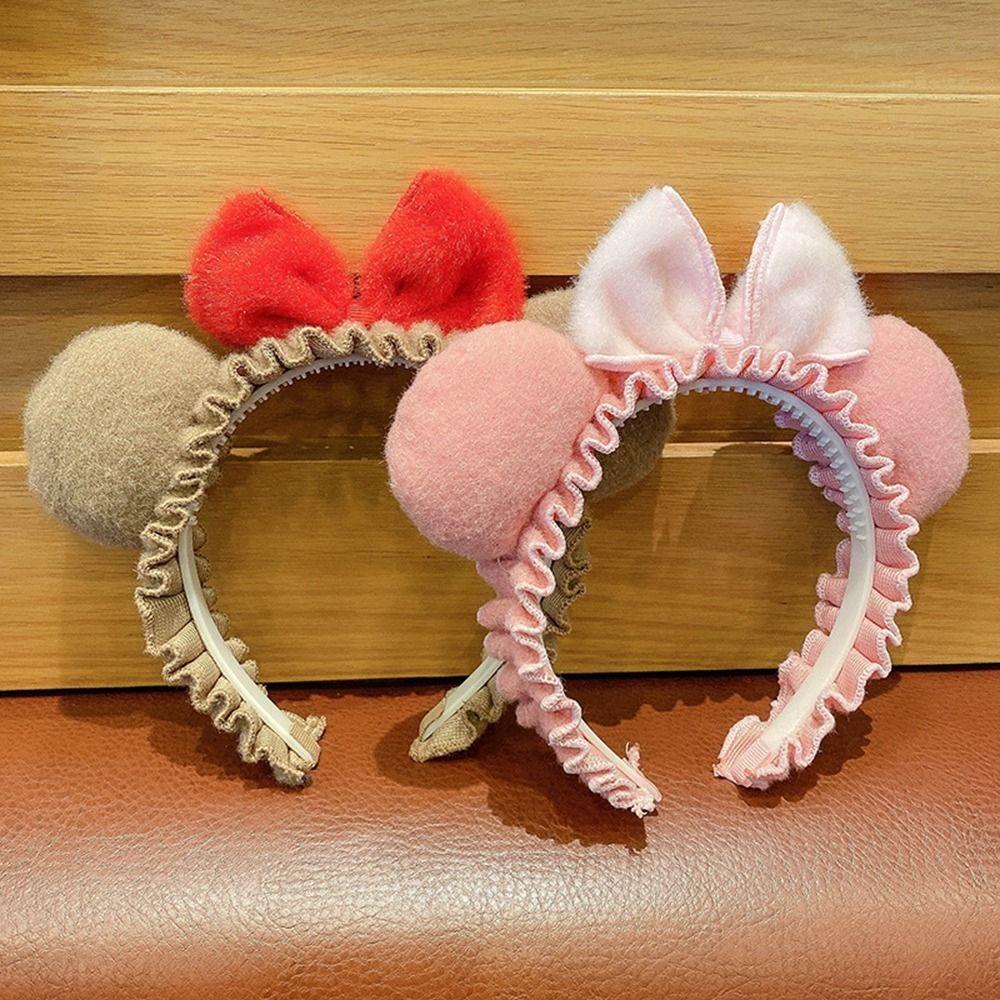 ANEMONE Băng Đô Cài Tóc Vải Bông Rộng Thắt Nơ Họa Tiết Hoạt Hình Sáng Tạo Thời Trang Cho Nữ