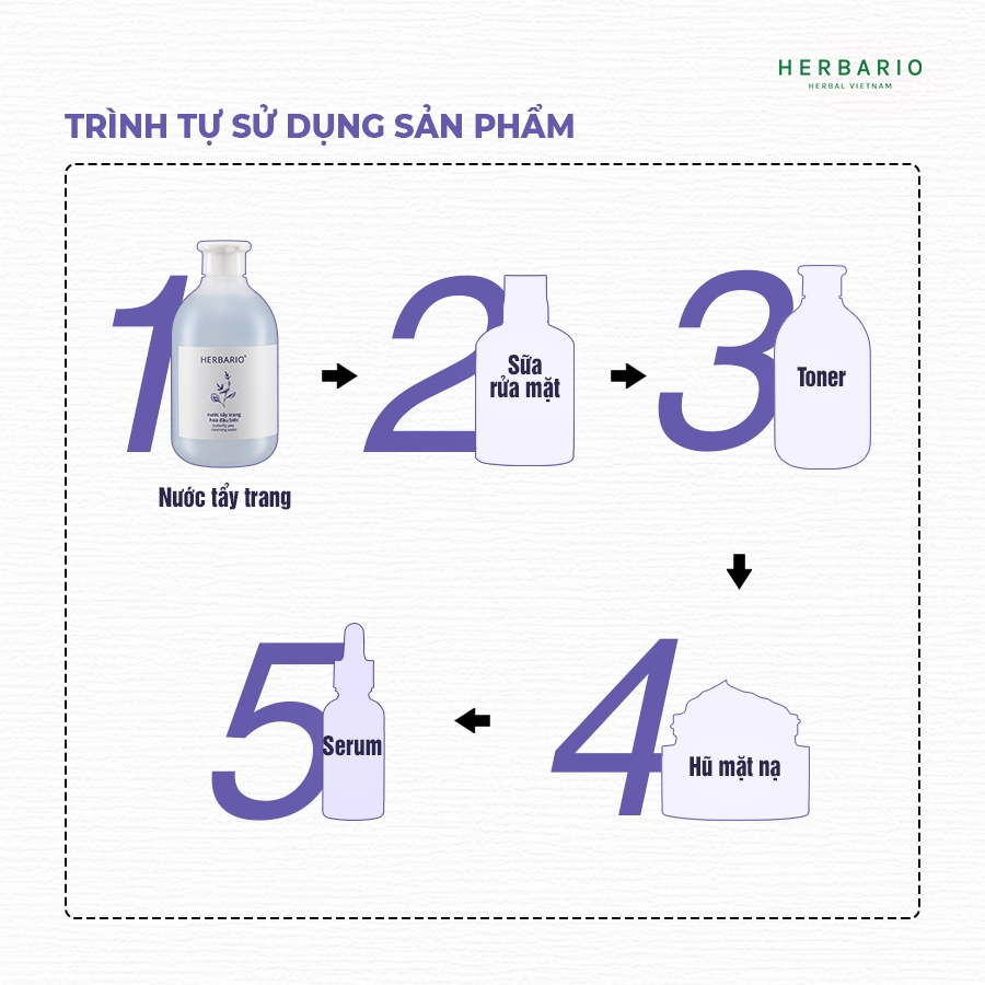 Nước tẩy trang Hoa Đậu Biếc Herbario 300ml