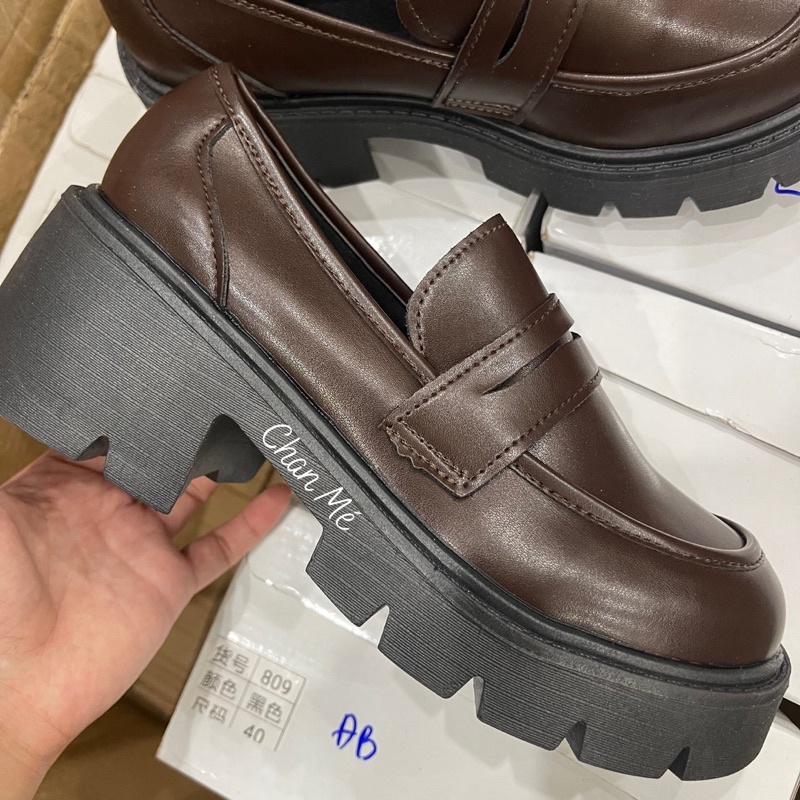 Giày Loafer đế cao 6cm  giày mũi tròn vintage Ulzzang Oxford Lolita nữ đế dày phong cách Anh Quốc Nhật Bản